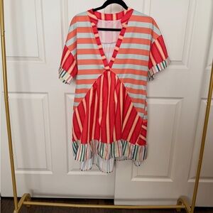 Striped Red and White Dress